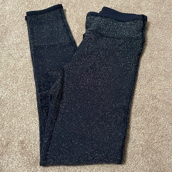 aerie Pants - Aerie Chill. Play. Move. Black Glitter Leggings/Tights